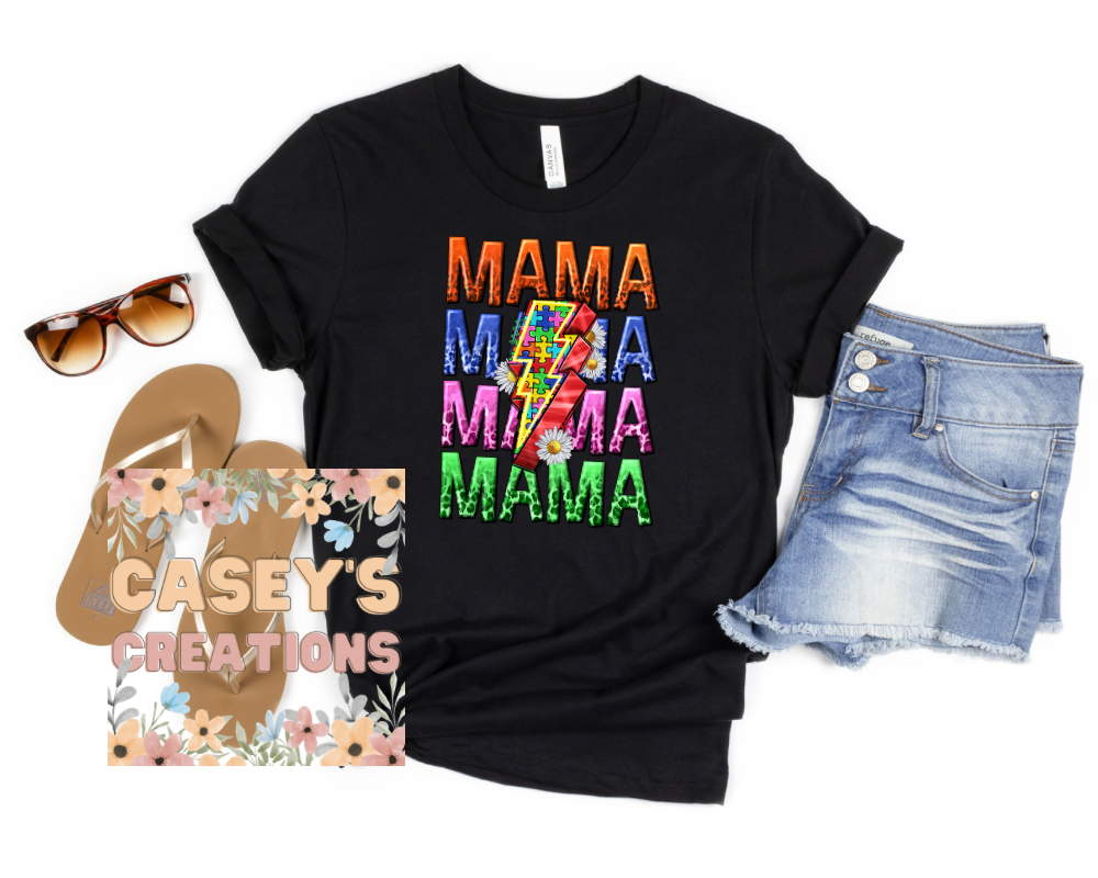 Mama autism lightning bolt