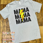 Baseball or softball mama lightning bolt with names on back